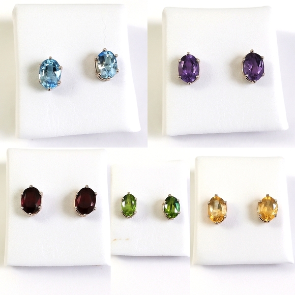 Sterling Silver 925 Gemstone Earrings Bundle